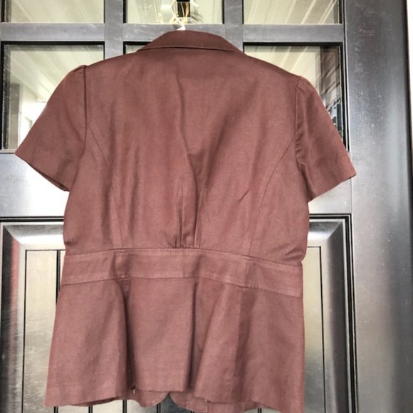 Banana Republic Factory Outlet short sleeve brown blazer, vintage, size 10 - Picture 2 of 4